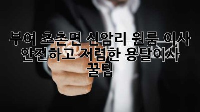 부여 초촌면 신암리 원룸 이사, 안전하고 저렴한 용달이사 꿀팁!